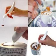 Dekorační pero k zdobení kávy