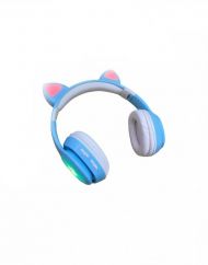 Bezdrátová sluchátka s kočičíma ušima - modrá